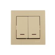 Выключатель двойной с подсветкой VESNA зол. LEZARD 742-3688-112