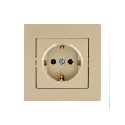 Розетка VESNA с заземл. ПБТ зол. LEZARD 742-3688-122B