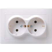 Розетка 2-м СП Кварта РС12-3-КБ 16А IP20 с заземл. без защ. шторок бел. GENERICA ERK24-K01-16-DM