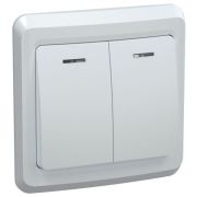 Выключатель 2-кл. СП Вега 10А IP20 ВС10-2-1-ВБ с индикацией бел. GENERICA EVV21-K01-10-DM