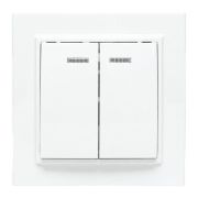 Выключатель 2-кл. СП Минск 10А IP20 с индикатором бел. Basic EKF ERV10-123-10