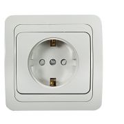 Розетка 1-м CLASSICO защ. шторки с заземл. 2028x бел. ASD / IN HOME 4690612000978