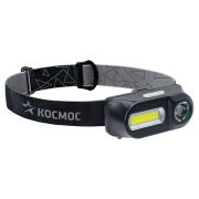 Фонарь аккумуляторный налобный XPE 3Вт + COB 3Вт сменный аккум. 1.2А.ч КОСМОС KocH3WDLith