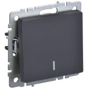 Выключатель 1-кл. СП BRITE ВС10-1-1-БрГ 10А с индик. механизм графит IEK BR-V10-1-10-K53