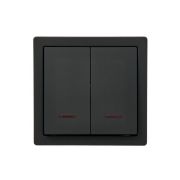 Выключатель 2-кл. ОП LETO с индикацией черн. бархат LEZARD 752-4200-112