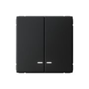 Выключатель 2-кл. ArtGallery (сх. 5а) 10AX с подсветкой быстрозажим. клем. механизм карбон SE GAL001053S